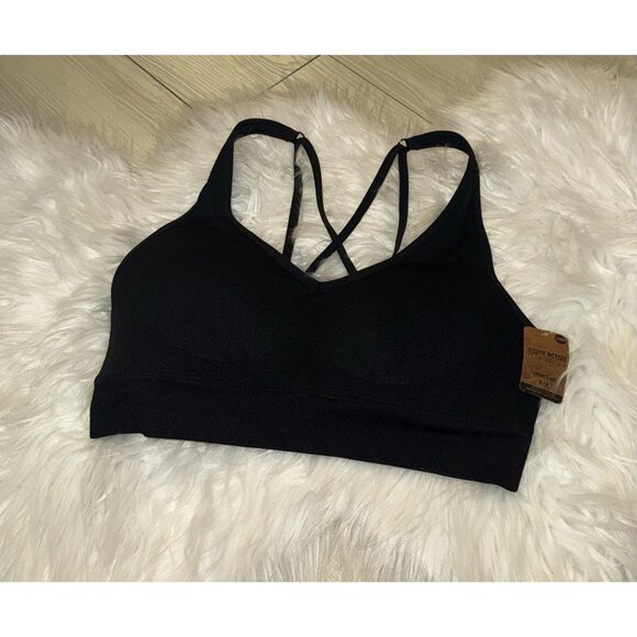 Pink Active Victorias Secret Seamless Lightly Lined Sports Bra S Small Black New - Picture 1 of 7